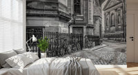 Cobbled Street and Cycles Wall Mural