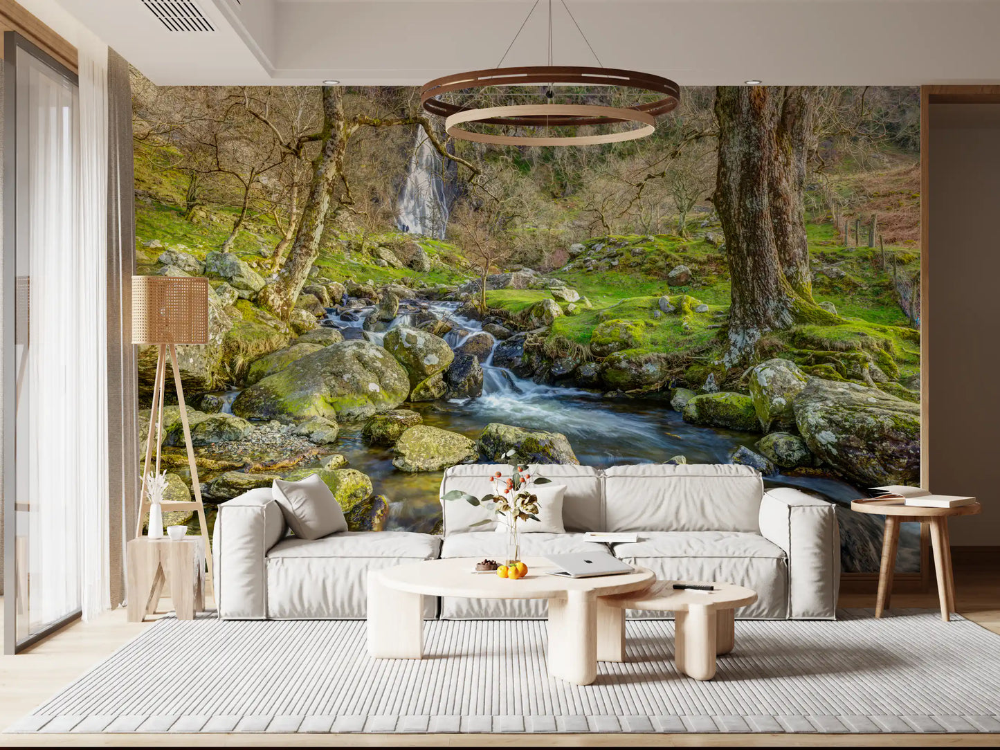 Cascading Highland Waterfall Stream Wall Mural