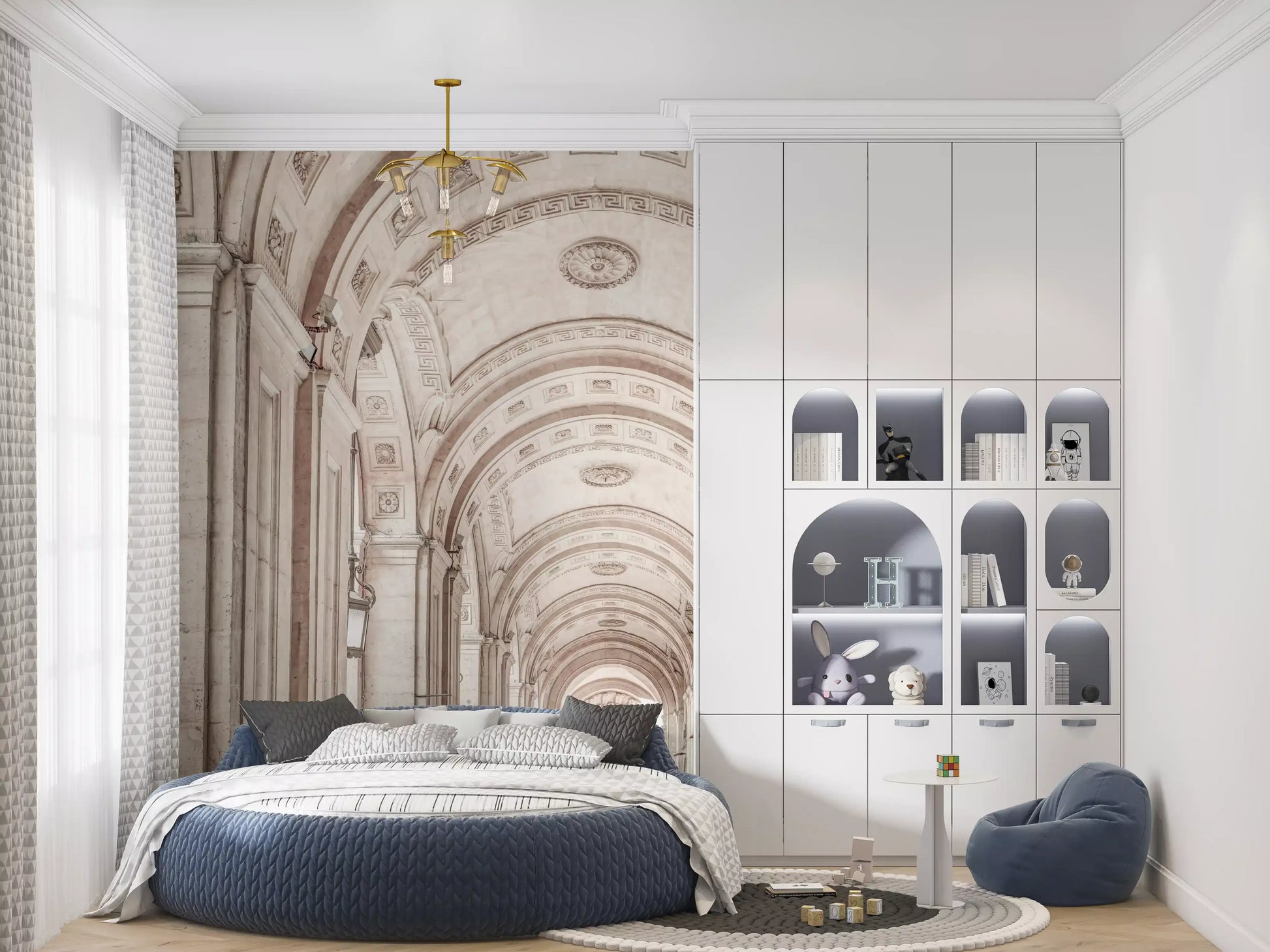 Neoclassical Stone Archway Wall Mural