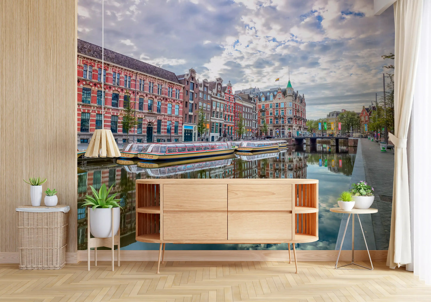 Amsterdam Canal Reflections Wall Mural