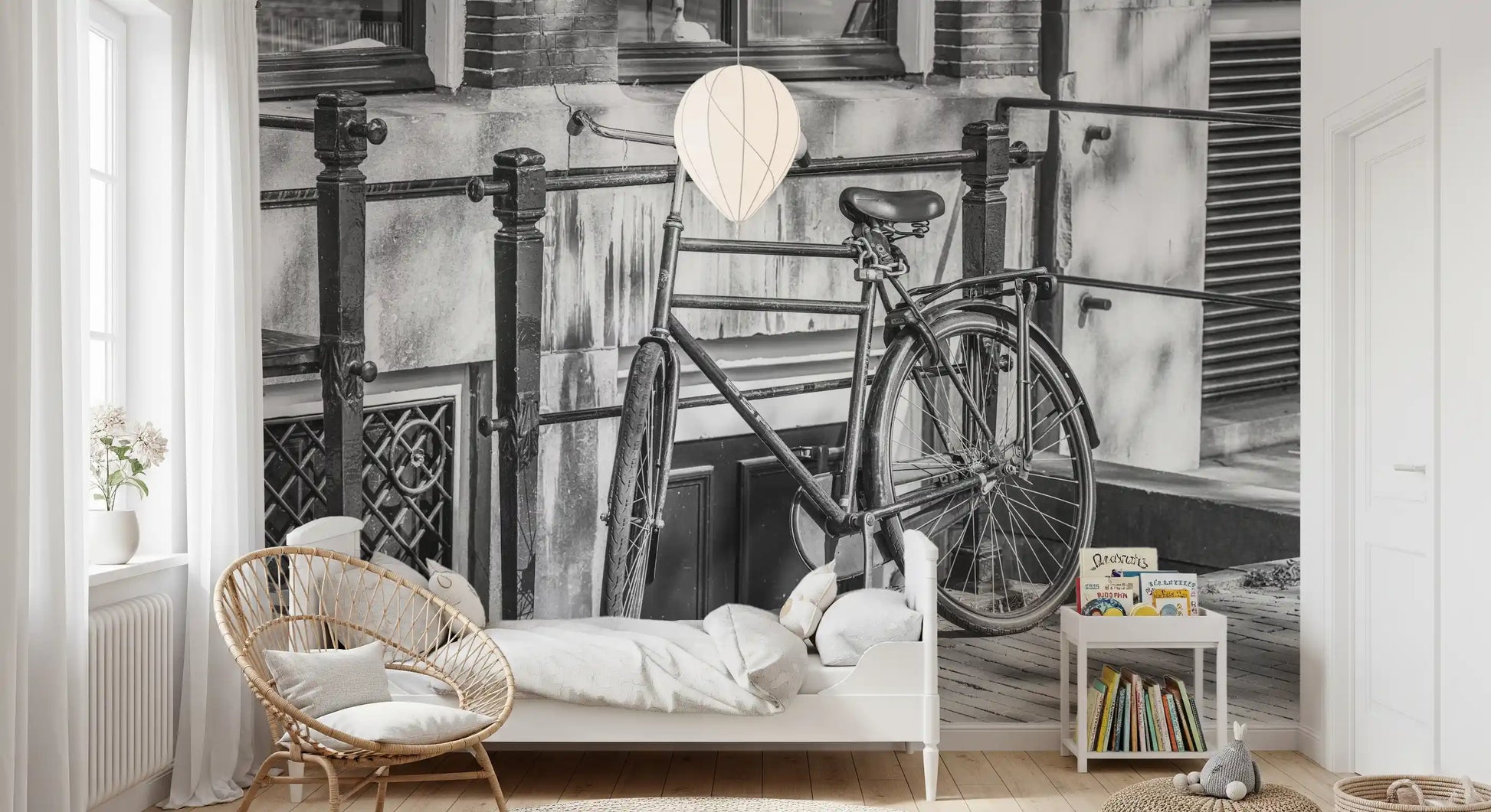 Urban Bicycle Alley Scene Wall Mural