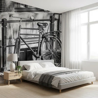 Urban Bicycle Alley Scene Wall Mural