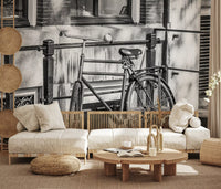 Urban Bicycle Alley Scene Wall Mural