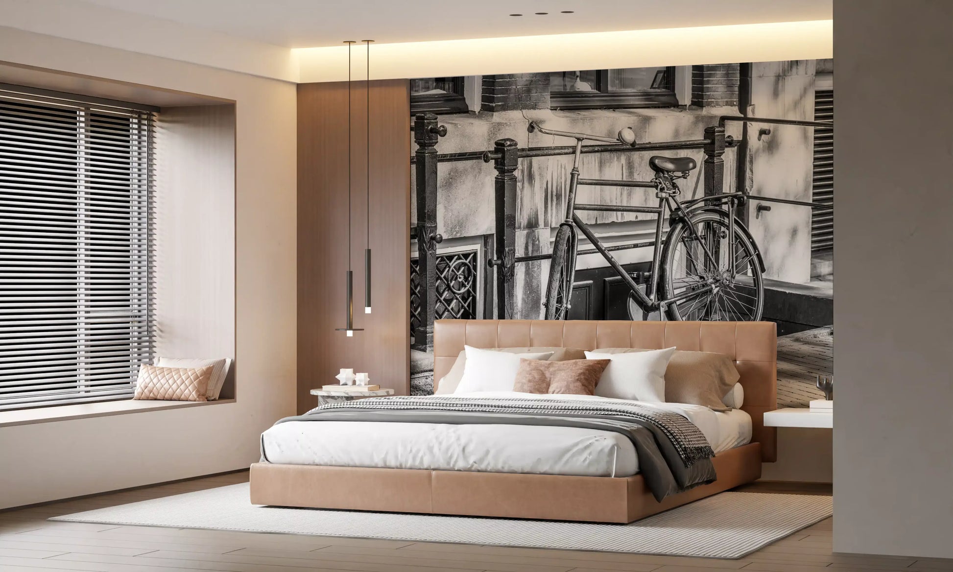 Urban Bicycle Alley Scene Wall Mural