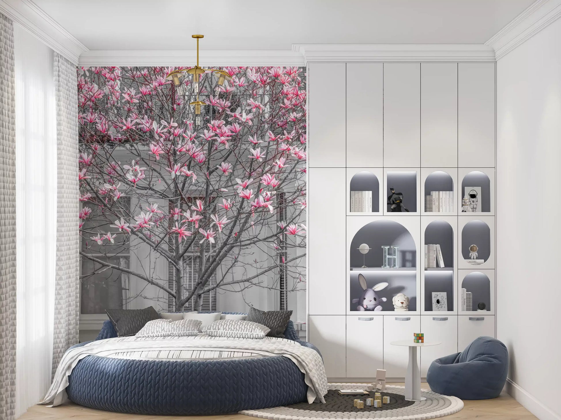 Spring Magnolia Urban Bloom Wall Mural