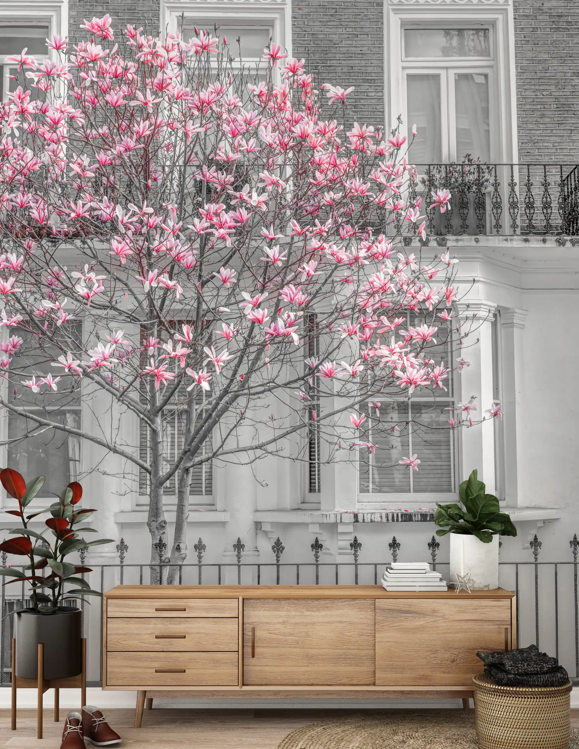 Spring Magnolia Urban Bloom Wall Mural