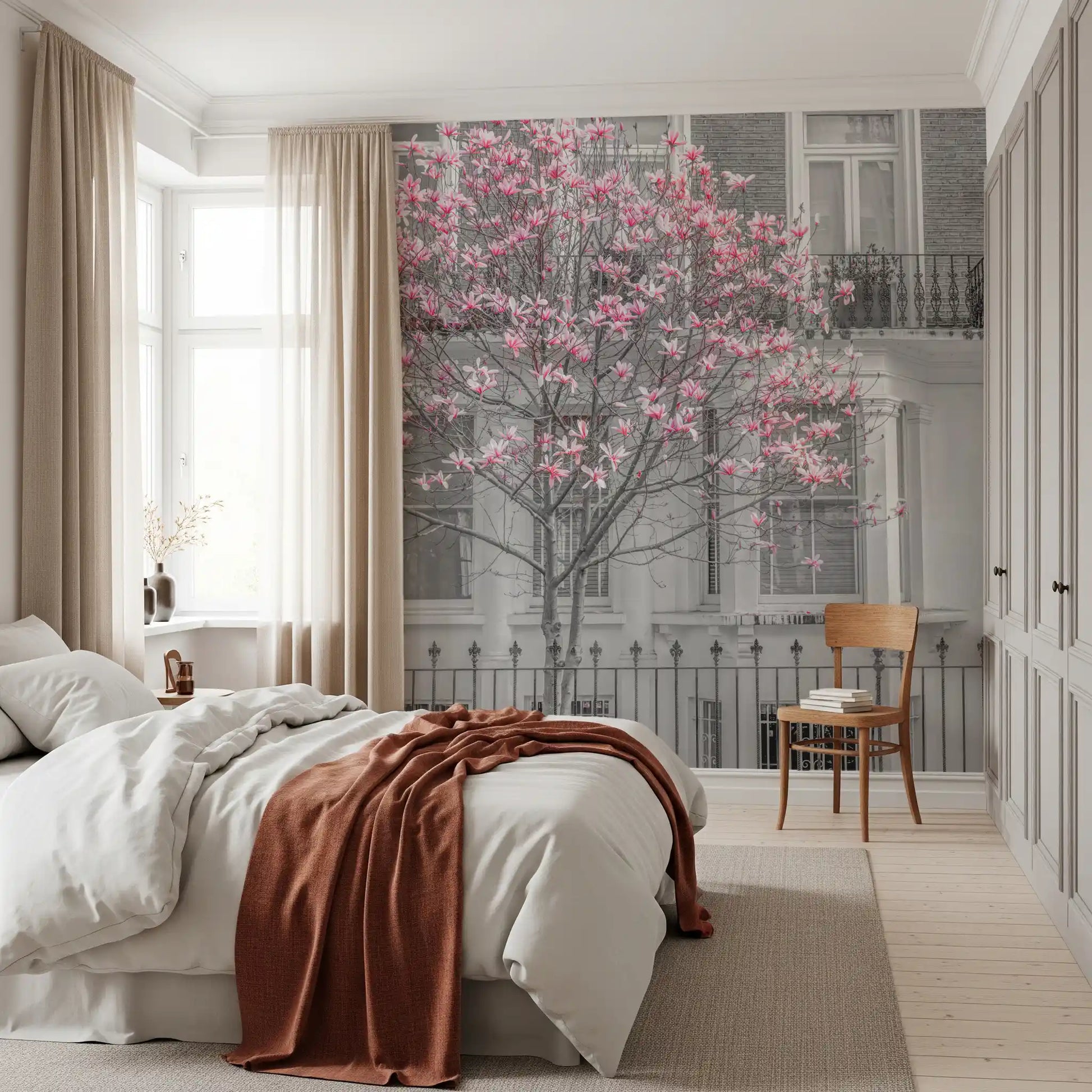 Spring Magnolia Urban Bloom Wall Mural