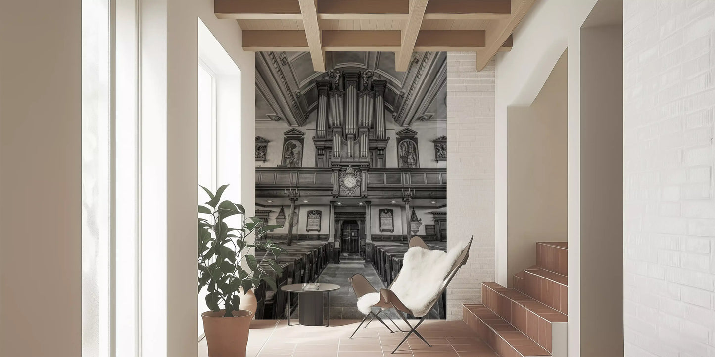 Historic Cathedral Pipe Organ Interior Wall Mural