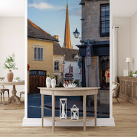 Old English Market Town Streetscape Wall Mural