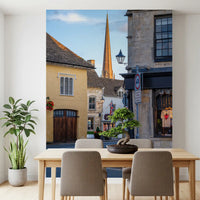 Old English Market Town Streetscape Wall Mural