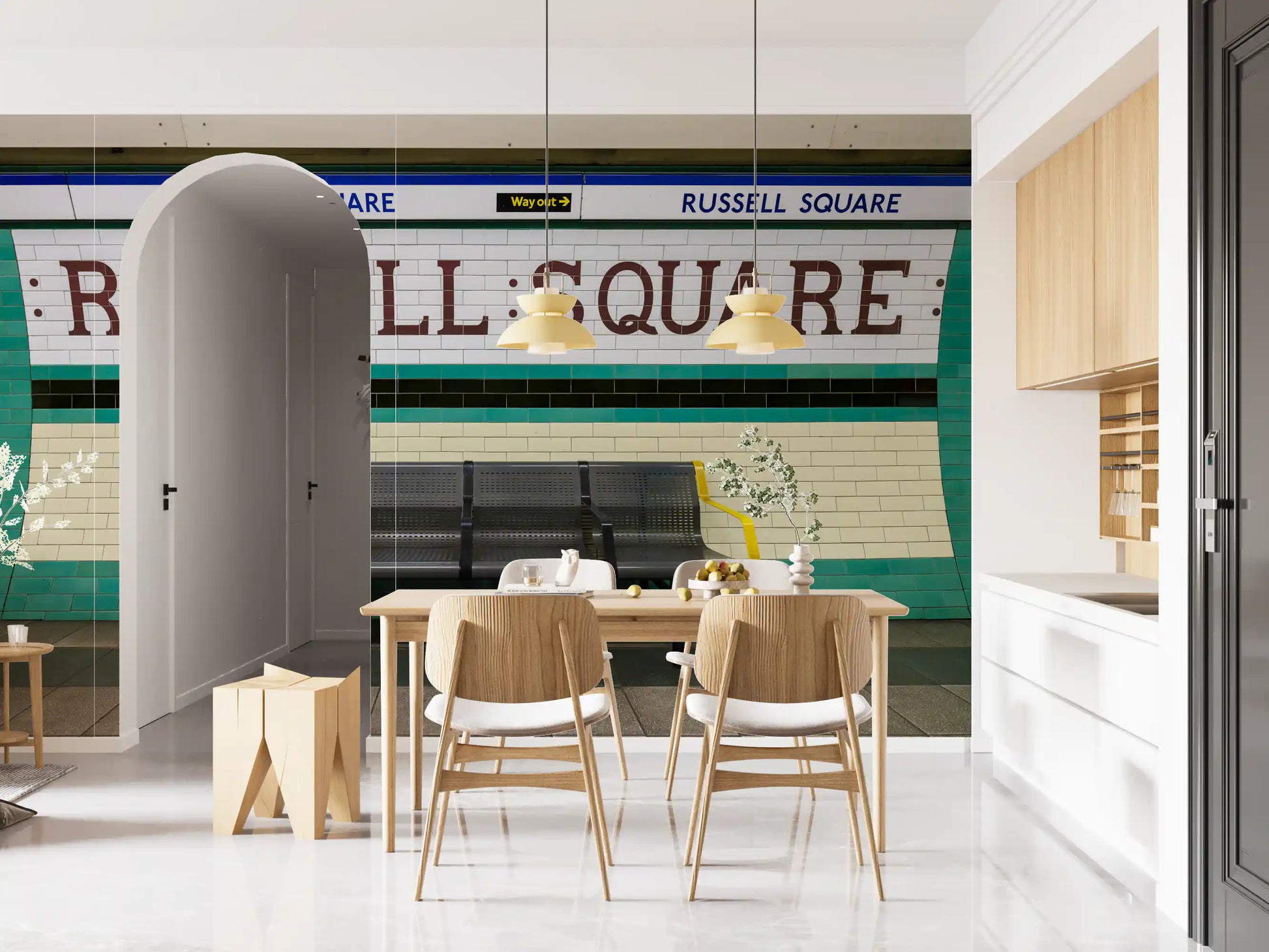 London Underground Heritage Subway Station Sign Wall Mural