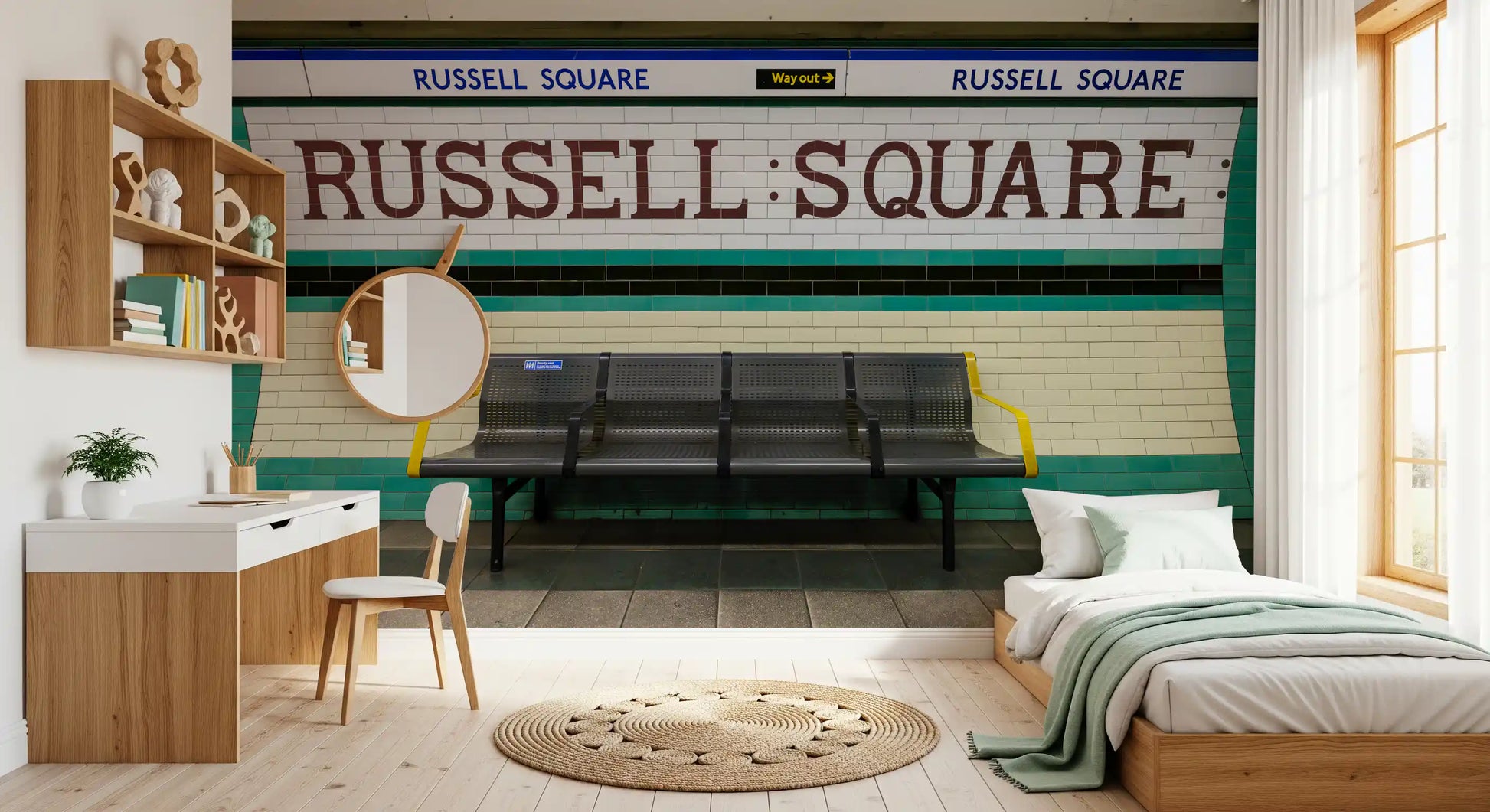 London Underground Heritage Subway Station Sign Wall Mural