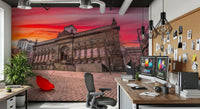 Urban Red Umbrella Sunset Wall Mural