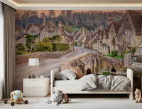 Cotswold Village Sunset Wall Mural