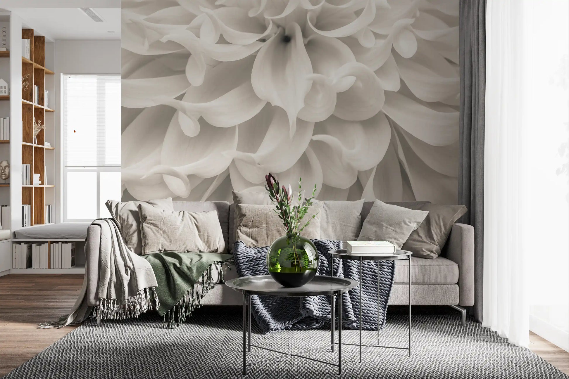 Cream Petal Macro Flow Wall Mural