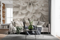 Cream Petal Macro Flow Wall Mural