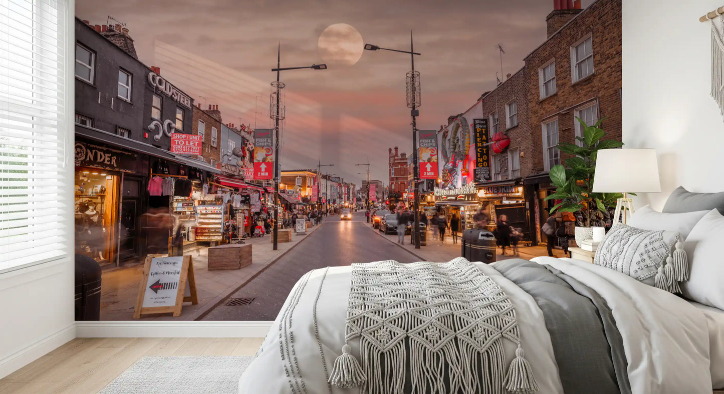 London Street Twilight Scene Wall Mural