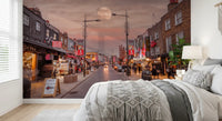 London Street Twilight Scene Wall Mural