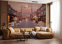 London Street Twilight Scene Wall Mural