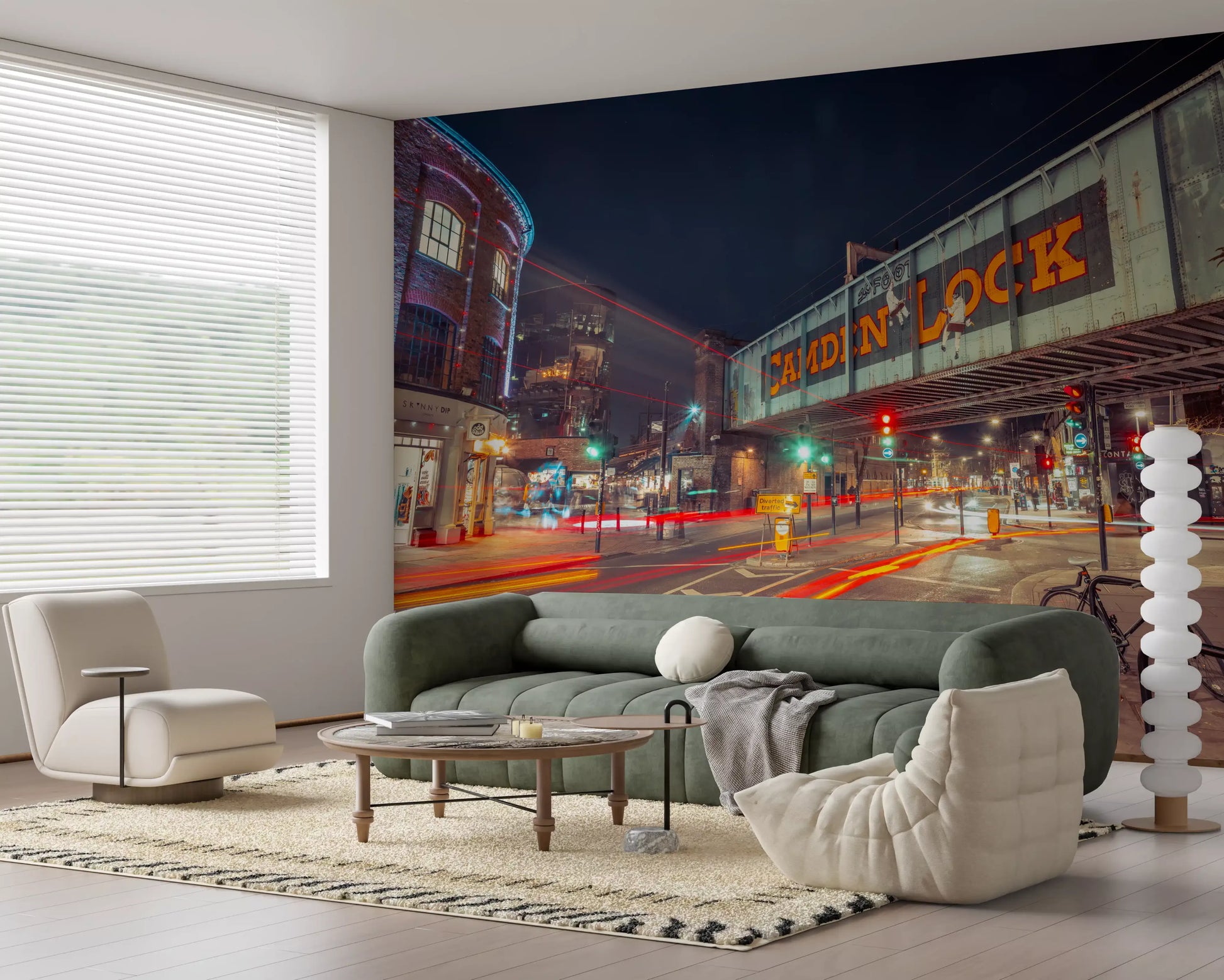 London Camden Night Bridge Wall Mural