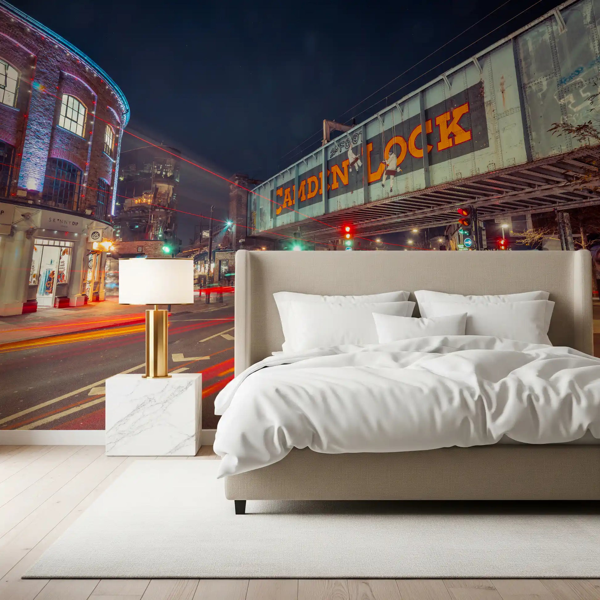 London Camden Night Bridge Wall Mural
