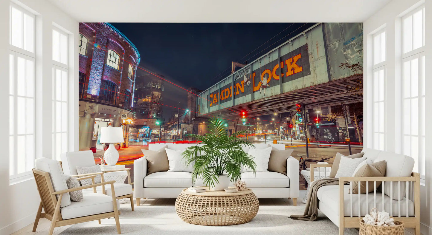 London Camden Night Bridge Wall Mural