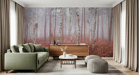 Misty Woodland Awakening Wall Mural