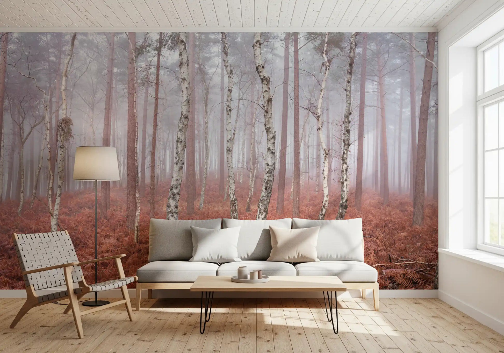 Misty Woodland Awakening Wall Mural