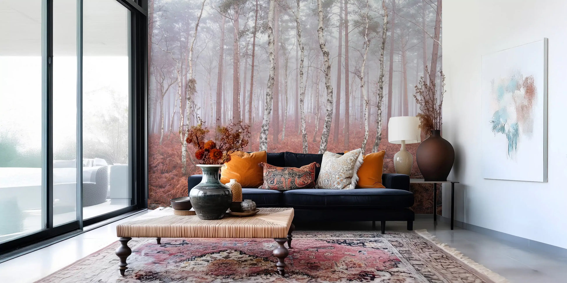 Misty Woodland Awakening Wall Mural
