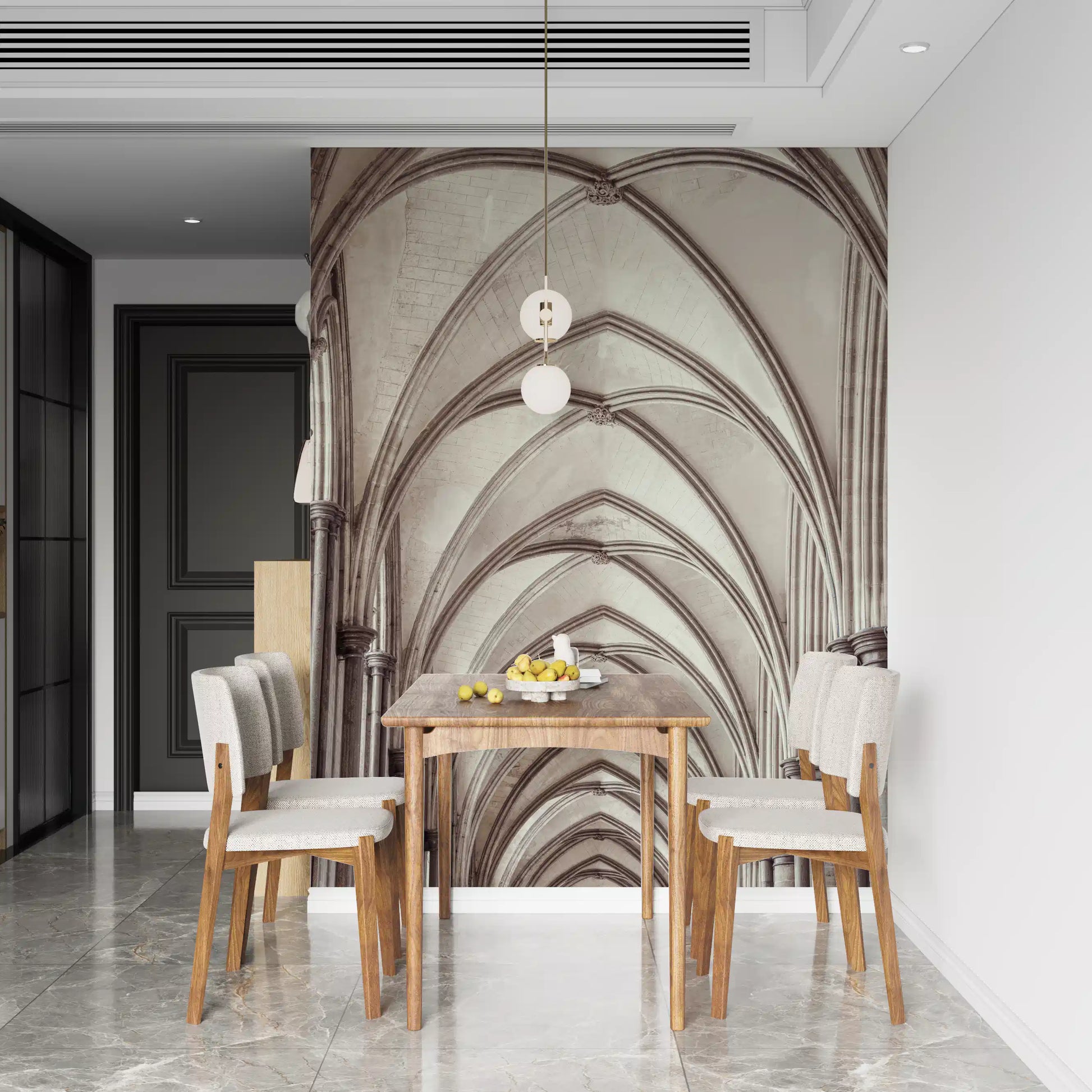 Gothic Stone Ribbed Vaulting Wall Mural