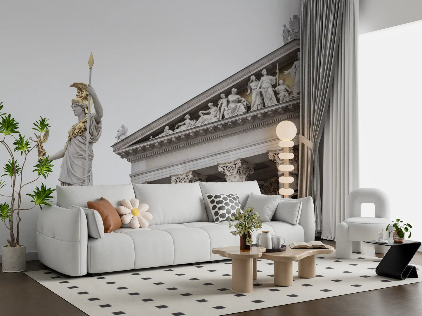 Athena Classical Statue Architecture Wall Mural