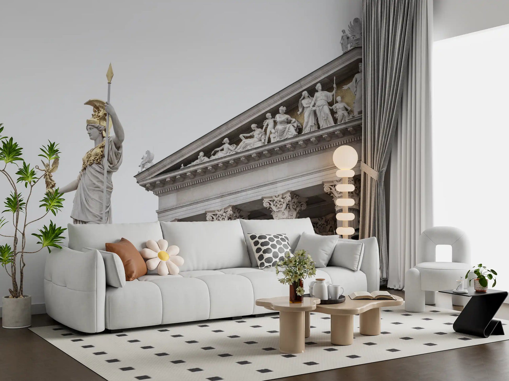 Athena Classical Statue Architecture Wall Mural