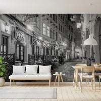 Historic European Restaurant Street Wall Mural