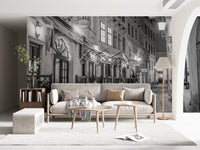 Historic European Restaurant Street Wall Mural