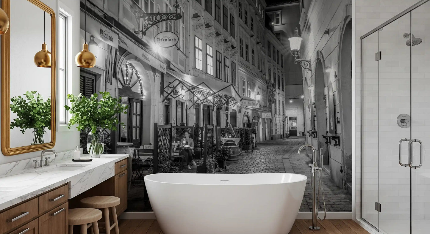 Historic European Restaurant Street Wall Mural