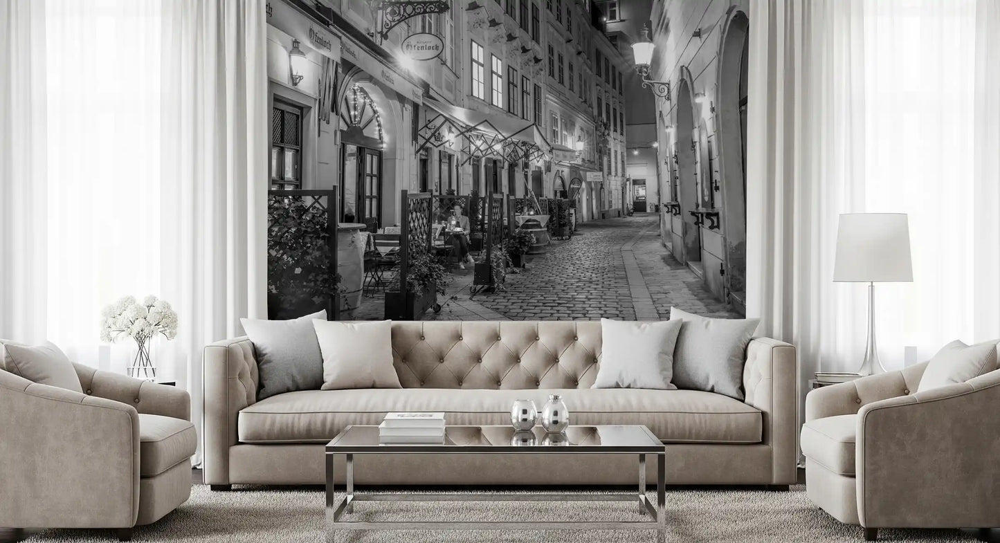 Historic European Restaurant Street Wall Mural