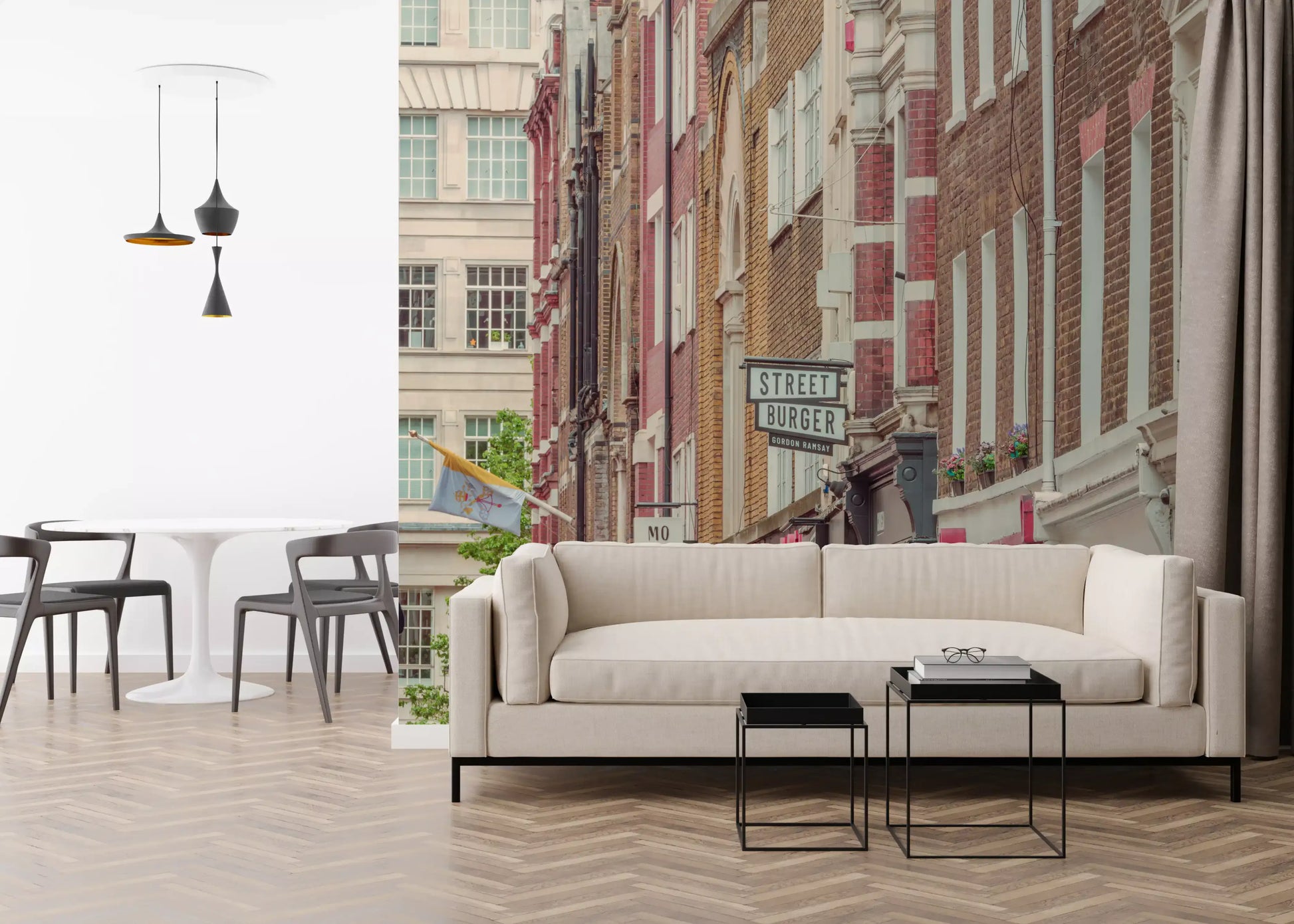 Urban London Streetscape Wall Mural