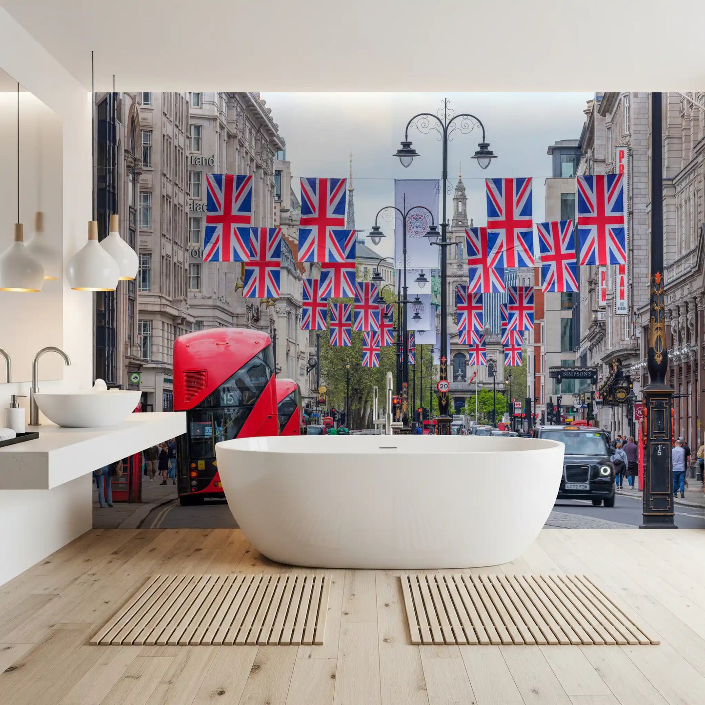 London City Streetscape Wall Mural