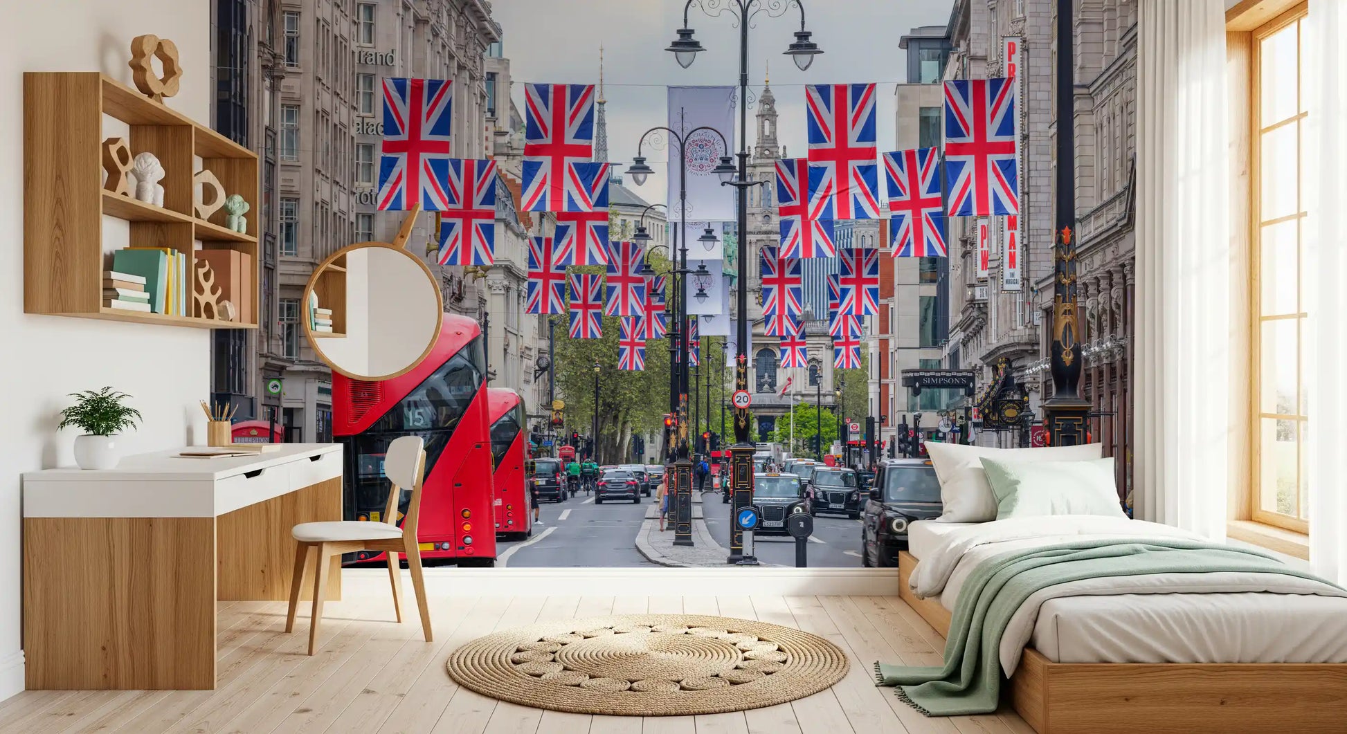 London City Streetscape Wall Mural