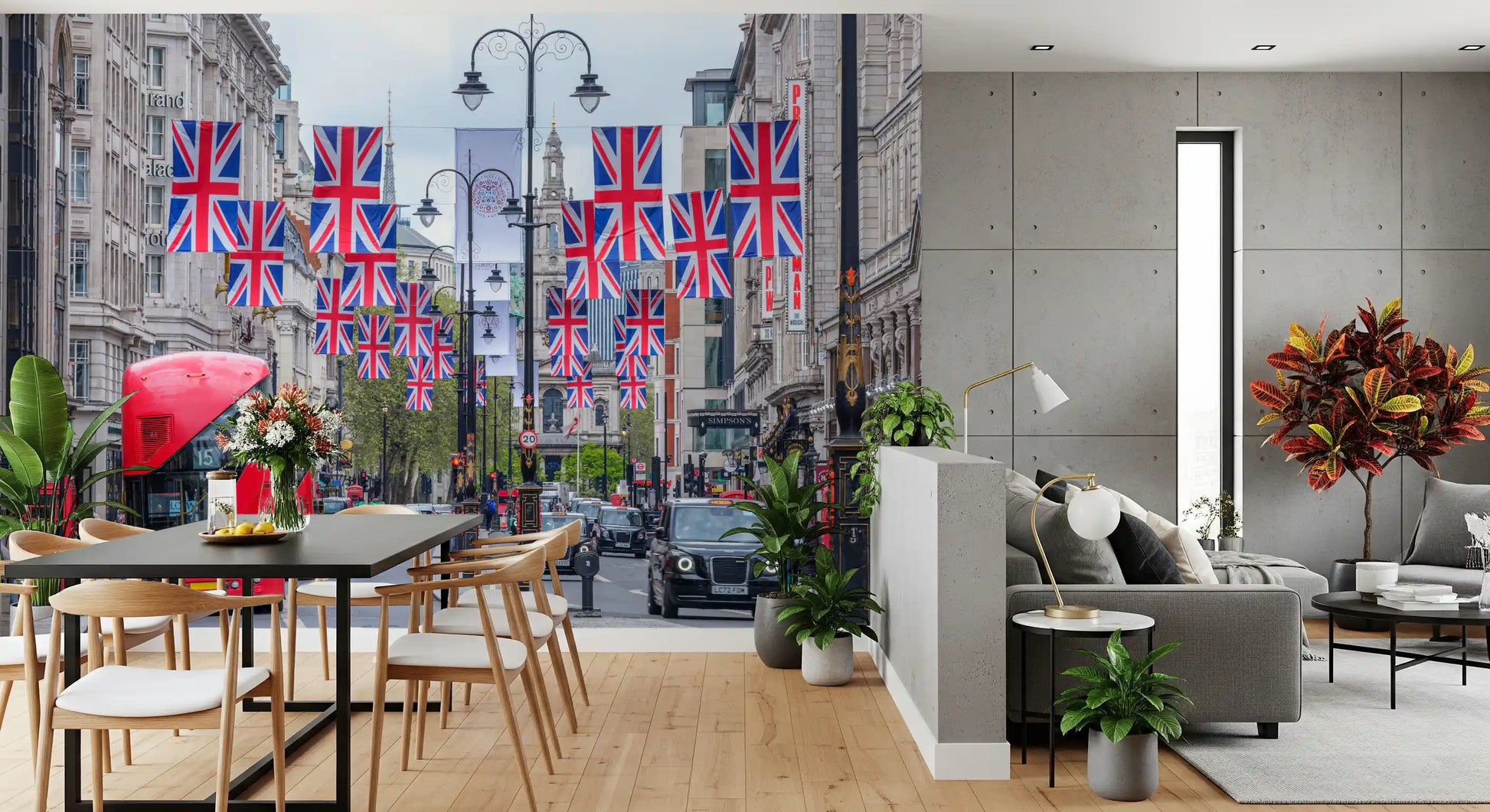 London City Streetscape Wall Mural