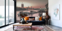 London River Sunset View Wall Mural