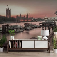 London River Sunset View Wall Mural