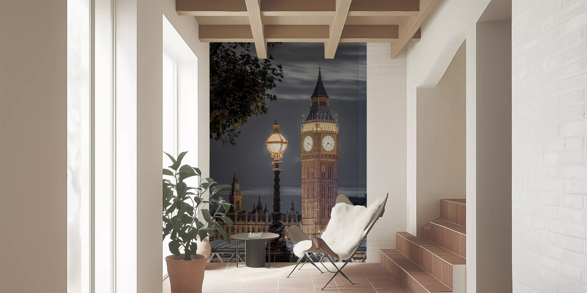 London Clock Tower Twilight Scene Wall Mural