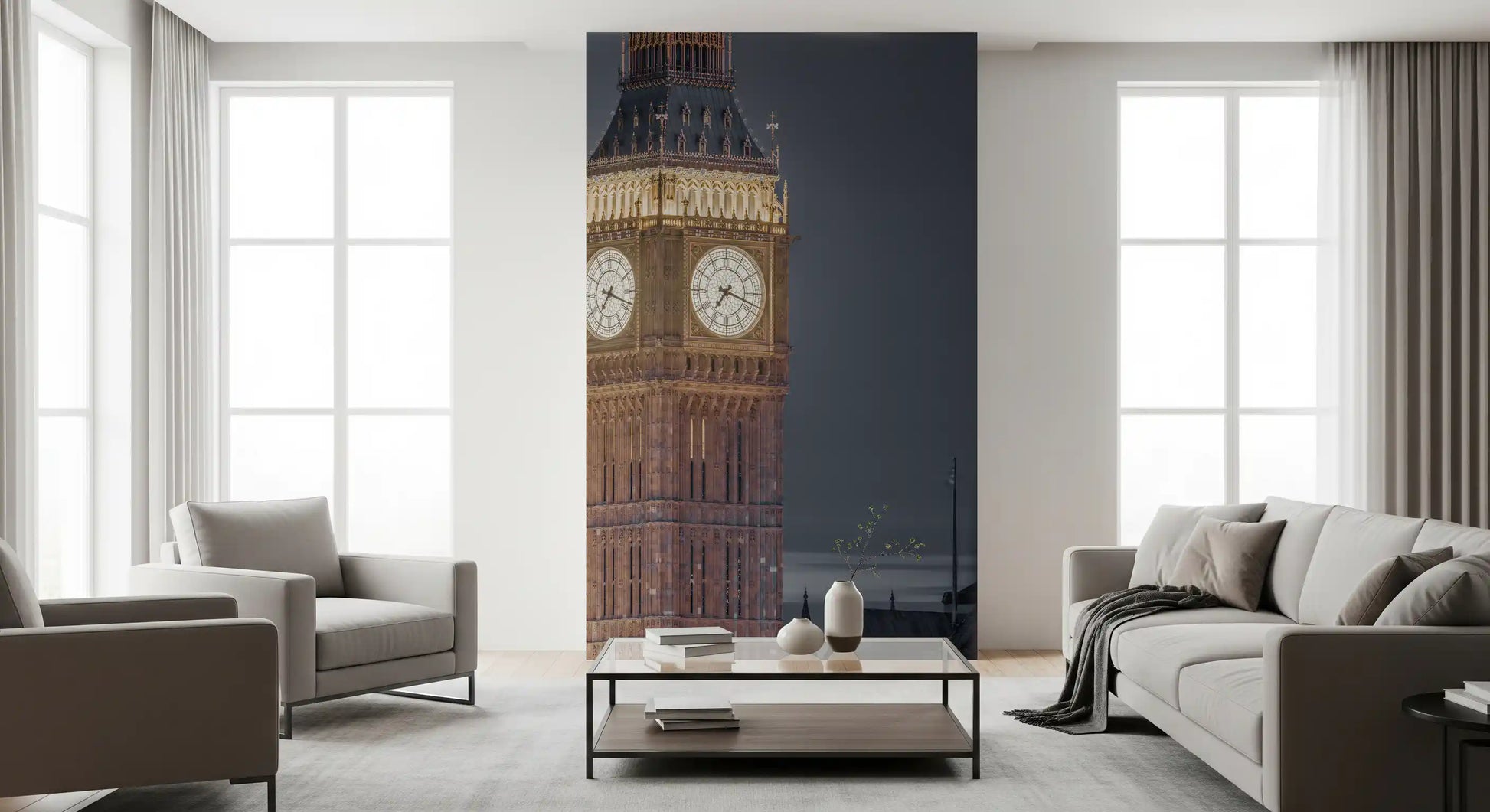 London Clock Tower Twilight Scene Wall Mural