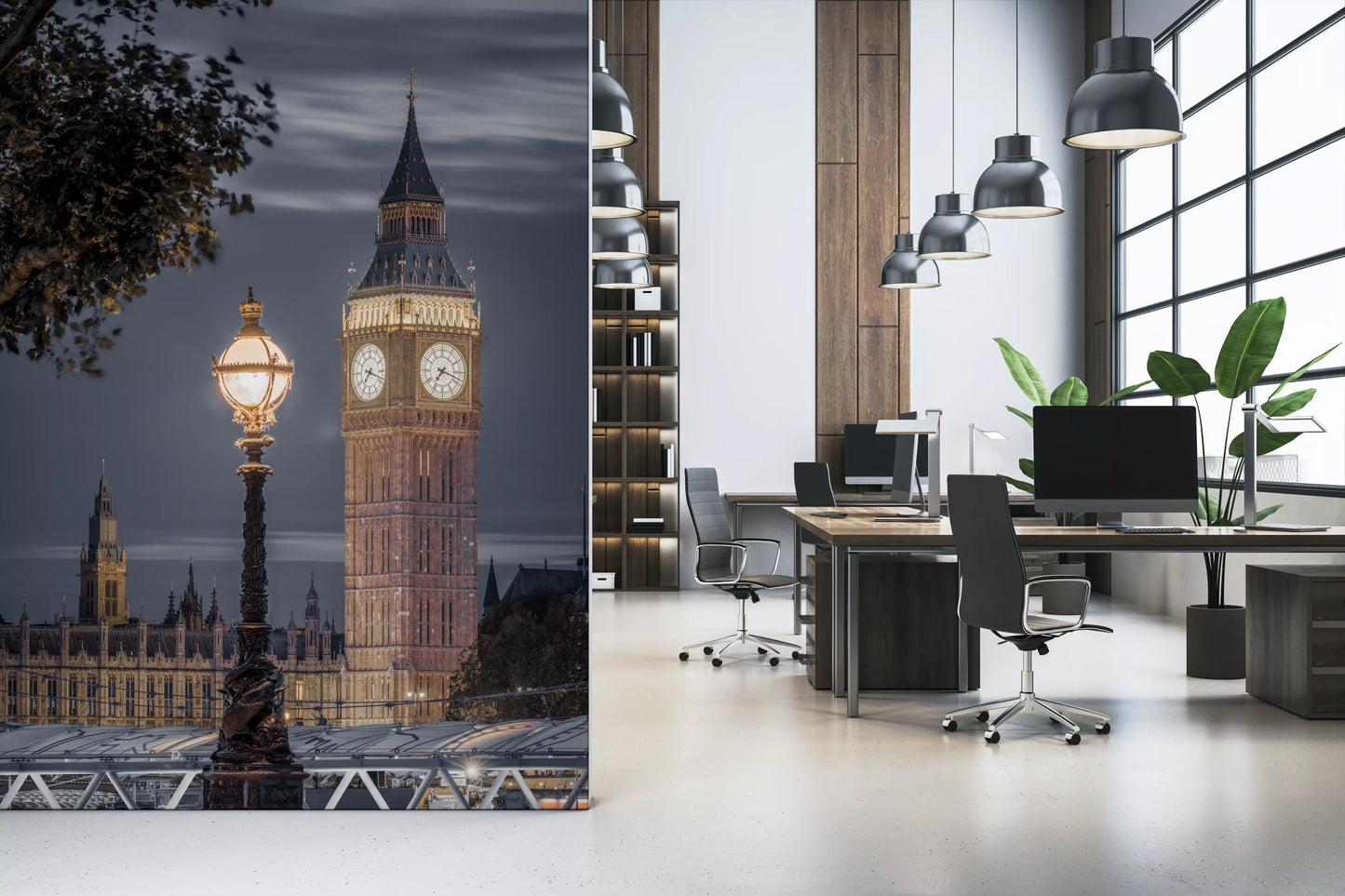 London Clock Tower Twilight Scene Wall Mural