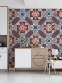 Victorian Geometric Floral Medallion Wall Mural