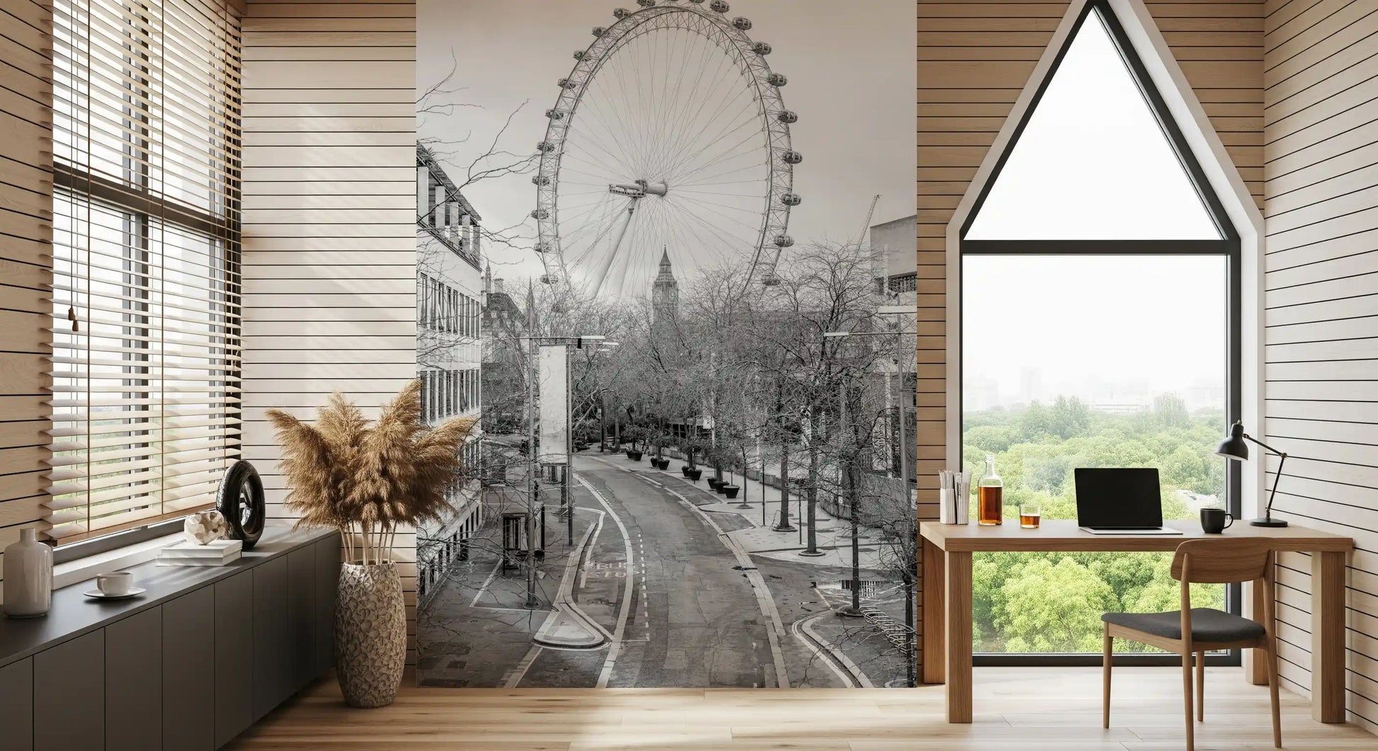 Monochrome London Landmark Skyline Wall Mural