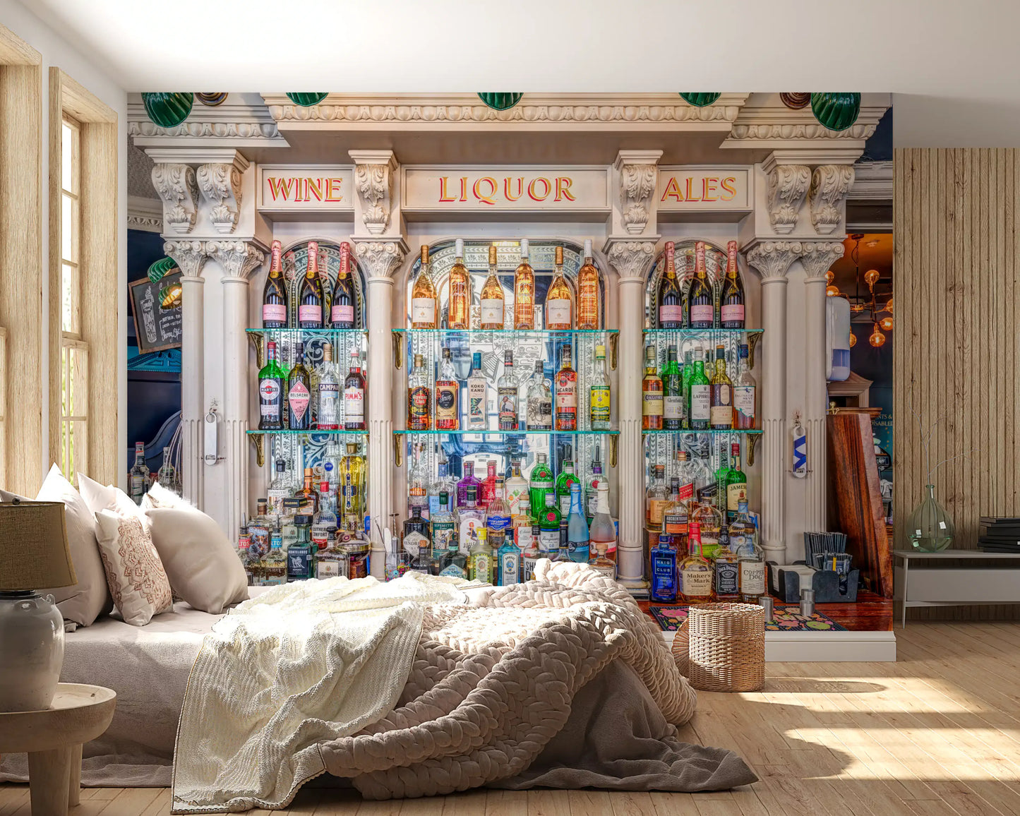 Classic Tavern Back Bar Display Wall Mural