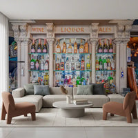 Classic Tavern Back Bar Display Wall Mural