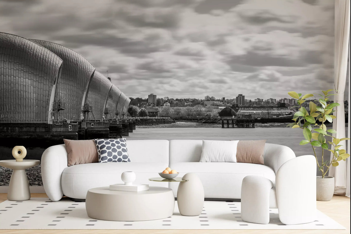 Thames Flood Barrier View Wall Mural